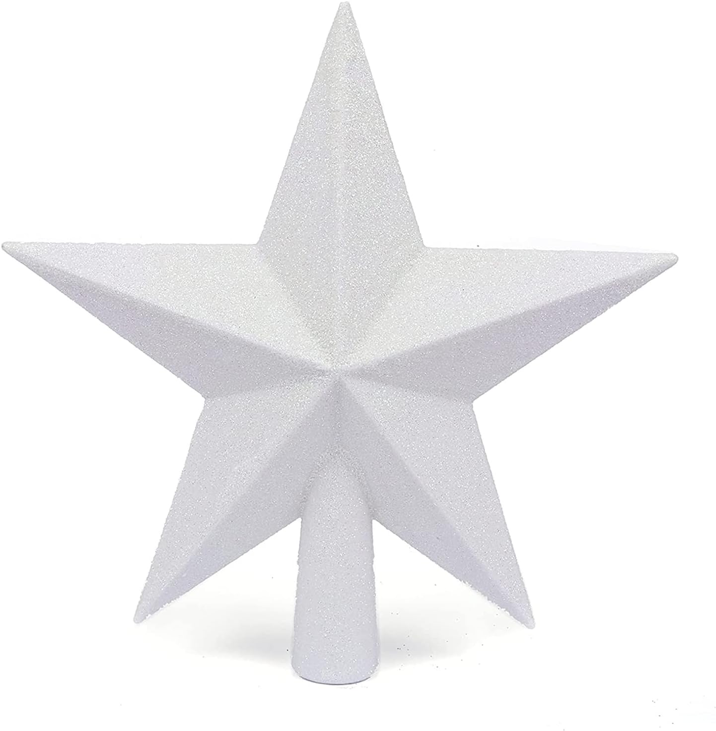 Tree Toppers - YYCRAFT Glitter Star Tree Topper Christmas Decoration-(10 Inch,White)