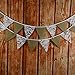 INFEI Flower White Lace & Burlap Fabric Flags Bunting Banner Garlands for Wedding, Birthday Party, Outdoor & Home Decoration