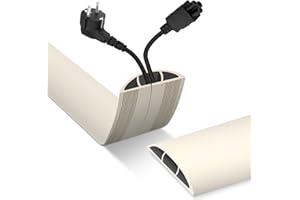 DBHXXMB-HH Floor Cord Cover, Cable Protector, 0.63W x 0.31H inches, Wire Cover for Extension Cords, Floor Cable Covers Prevent Cable Trips (Beige, 50-3 Feet)