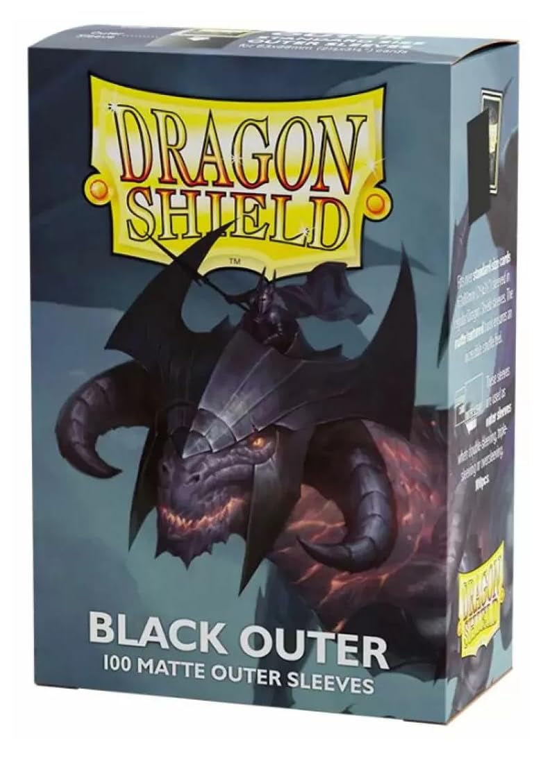 Photo 1 of Dragon Shield Outer Sleeves – Matte Black 100 CT – Card Sleeves - Smooth & Tough - Compatible with Pokémon, Magic The Gathering Cards & Digimon MTG TCG OCG & Hockey Cards