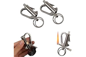 2 pcs Permanent Match Infinity, Metal Keychain with Multitool Bottle Opener, Reusable Matchstick for Outdoor