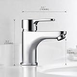 GRIFEMA Bathroom Basin Mixer Tap Single Lever Chrome Brass G3/8 H&C Hoses view 6