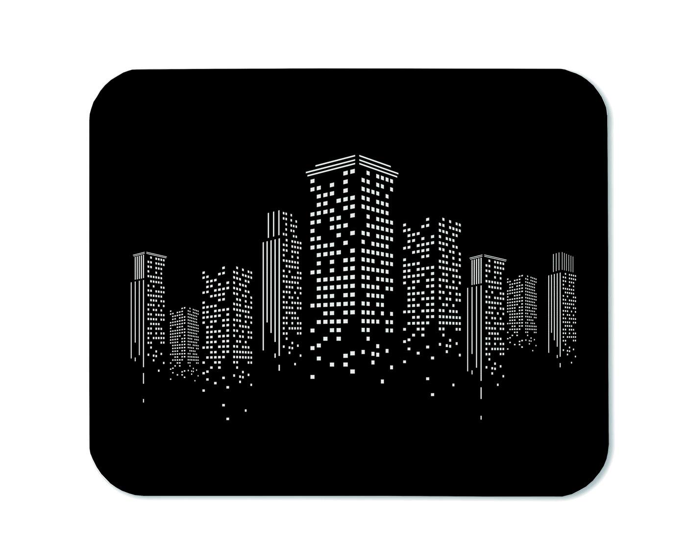 Yeuss Creative City Mouse mat pad Rectangular Non-Slip Mousepad, Black And White Minimalist Art Cityscape Gaming Mouse mat pads, Black And White,200mm x 240mm
