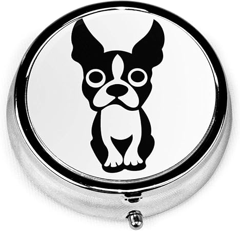 Amazon 漫画 ボストンテリア クリップアート ピルケース 服薬管理 薬ケース 常備薬 携帯用 小型収納ケース ポータブル ミラー付き 薬入れ 超薄タイプ 密閉 多用途収納用 Ulike Online ピルケース