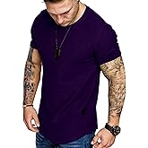 Fashion Mens T Shirt Muscle Gym Workout Athletic Shirt Cotton Tee Shirt Top