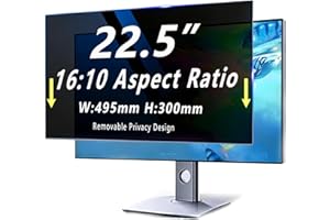 Vizbloc 22.5 Inch Privacy Screen for 16:10 Monitor, Removable Anti-Glare Blue Light Filter & Anti-Scratch Protector Film, Pri