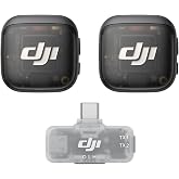 DJI Mic 3 (2 TX + 1 Mobile RX), Wireless Microphone | For iPhone 17/16/15 &amp; Android/Tablet/PC, Plug-and-Play, Noise Cancelling, Ultralight, Adaptive Gain Control, Vlog