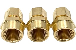BUMUGUFU 3 Pcs Brass Compression Union Connector, 1/2" Tube OD to 1/2" Female NPT Compression Tube Fitting for Oil, Gas, and Non-potable Water