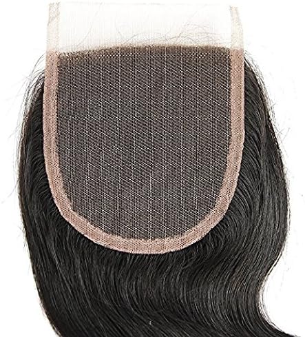 Silky Straight Lace Closure 4x4 Free/Three/ Middle Part Brazilian Virgin Human Hair Closure Natural Black Colour (1 Piece,Free Part 10inch)