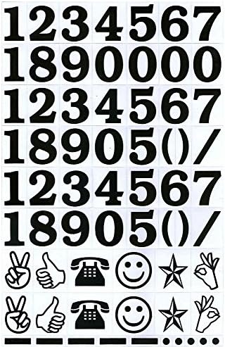 "10 Sheets" "1 inch" Numbers Letters Sticker Decal Graphic Logo Sign Stickers Car Black
