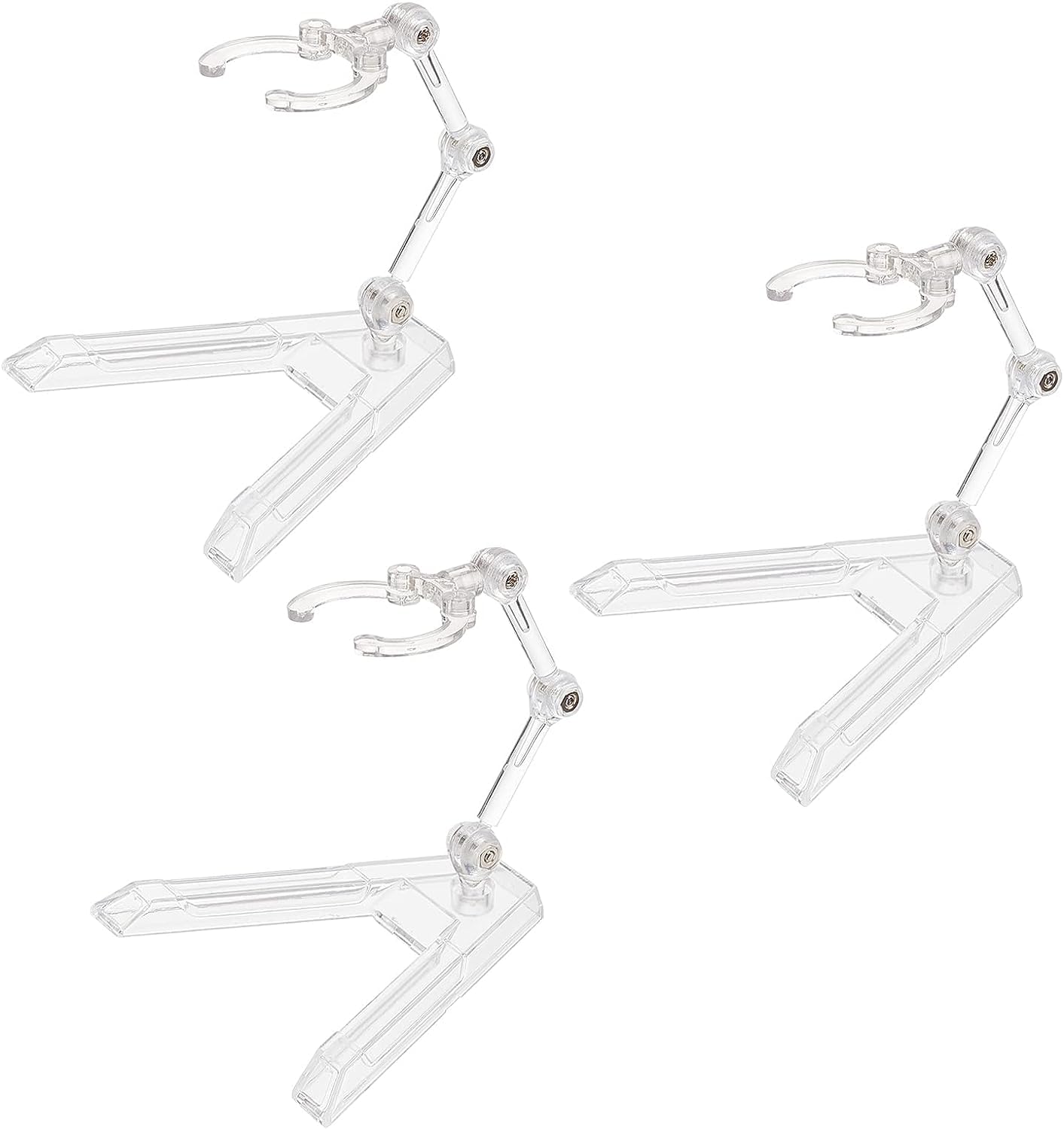 FINGERINSPIRE 3 Sets Action Figure Stand A-Shape Base Holder DIY Model Support Stand for 1/144 SD BB Figure Models, Clear PVC Plastic