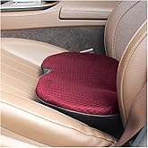 Suvnie Car Seat Cushion, Auto Memory Foam Wedge Seat Pad, Sciatica Tailbone Low Back Pain Relief Pillow for Driver, Breathable Non Slip Orthopedic Support Pad, Car Accessories (Red)