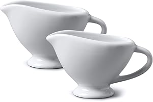 WM Bartleet & Sons 1750 TSET30 Set of 2 Porcelain Traditional Mini Sauce Boat,White(45mlx2)