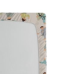 Ambesonne Sports Fitted Sheet, Cartoon Karate