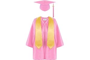 2026 Kindergarten Graduation Gown Cap Set Tassel Draduation Stole Dress Outfit for Kindergarten Preschool Toddler