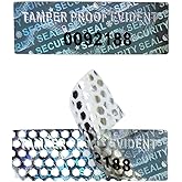 280 Pieces Tamper Proof Evident Stickers Hologram Labels Security Seals Holographic Warranty Void Original Genuine Authentic Sequential Serial Numbering, 0.25 x 1 Inch Silver