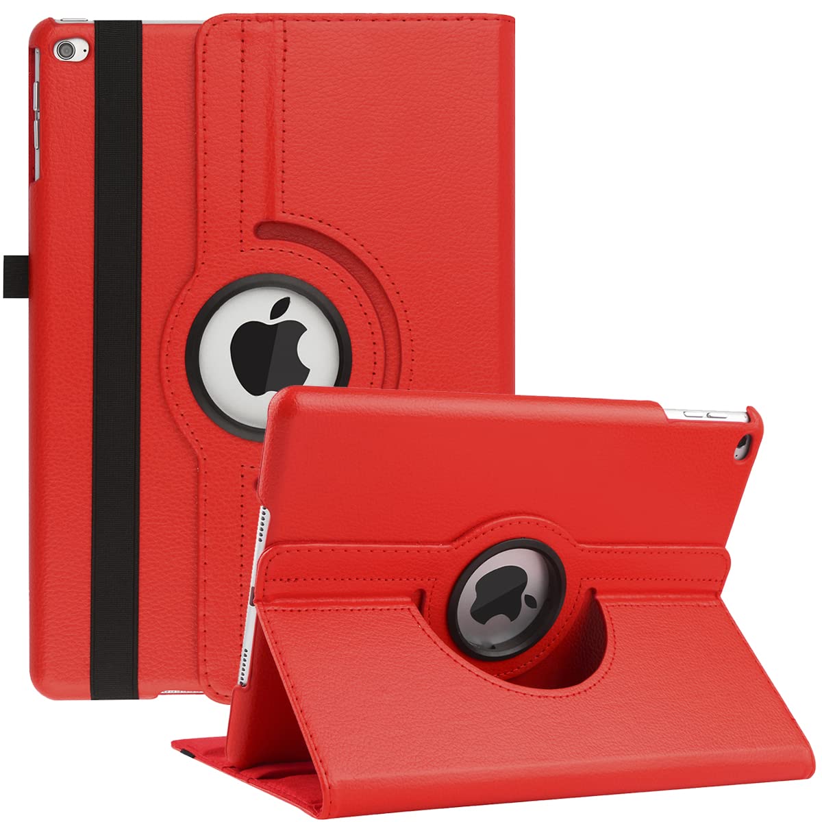 Case for ipad Air 2/Air 1/iPad 9.7 Inch 2018/2017(5th/6th generation), 360 Degree Rotating Multi-Angle Viewing Folio Stand Cases with Auto Sleep/Wake (Red)