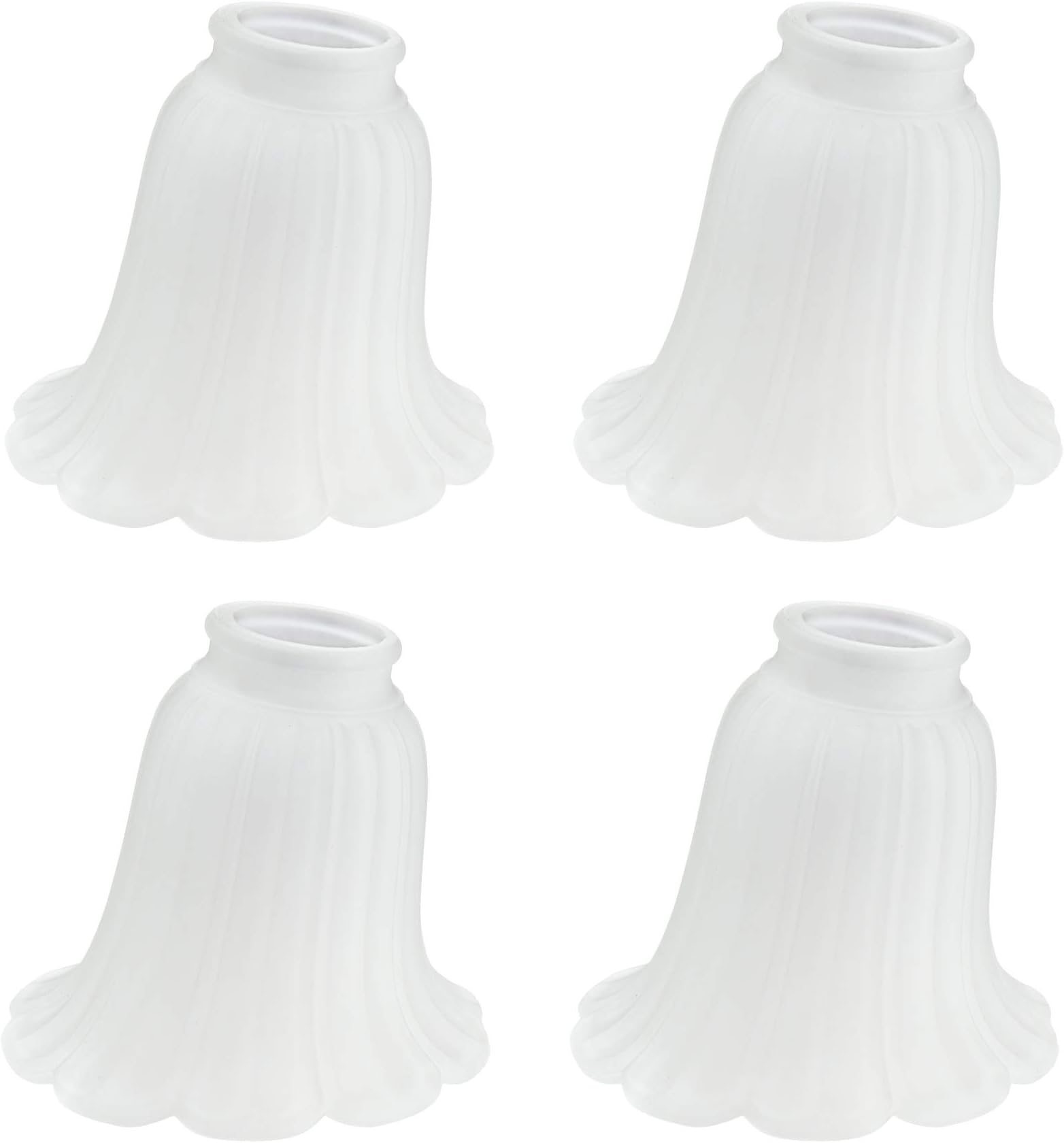 Aspen Creative 23039-4 Frosted Floral Transitional Style Shade, 2-1/4" Fitter Size, high x 5-1/2" Diameter, 4 Pack Replacement Glass