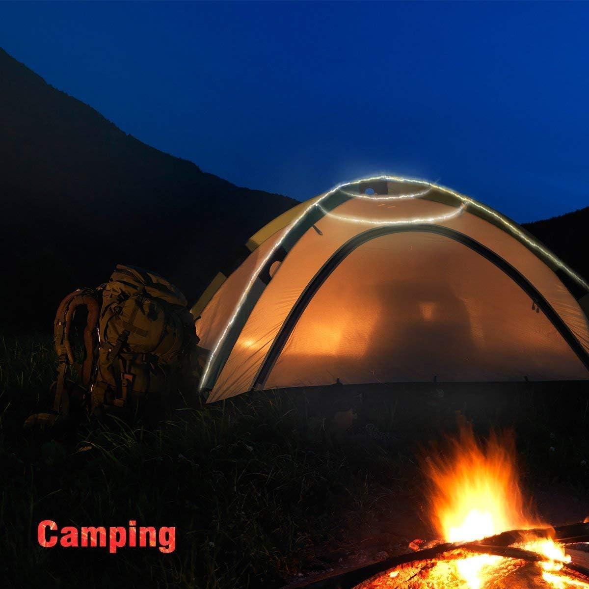 Panpany LED Strip Light Kit TV USB TV Bias Backlight LED Tape Light Flexible LED Rope Lights Waterproof, Lantern for Camping, Bedroom Home, PC, Laptop, Cabinet, Xobx Background Decoration - Warm Light