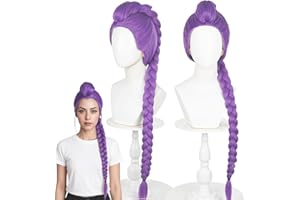EINAEY Demon Hunters Rumi Wig – 39" Dark Purple Braided Cosplay Hair 520g, Heat-Resistant Synthetic Fiber, Adjustable Cap Halloween Anime Costume Wig