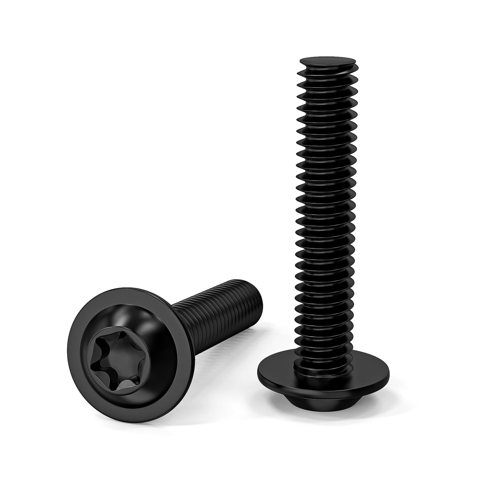 ORTAVA Torx Screws Pack of 20, M8 x 40 Rounded Head Screws with Flange and Hexalobular Socket/Torx Flange Screws ISO 7380-2, Flat Head Screws with Washer, Stainless Steel A2 V2A Full Thread