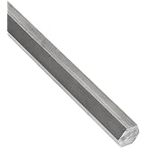 304 Stainless Steel Hex Bar, Unpolished (Mill) Finish, Annealed, ASTM A276, 1/4" Across Flats, 12" Length, OnlineMetals