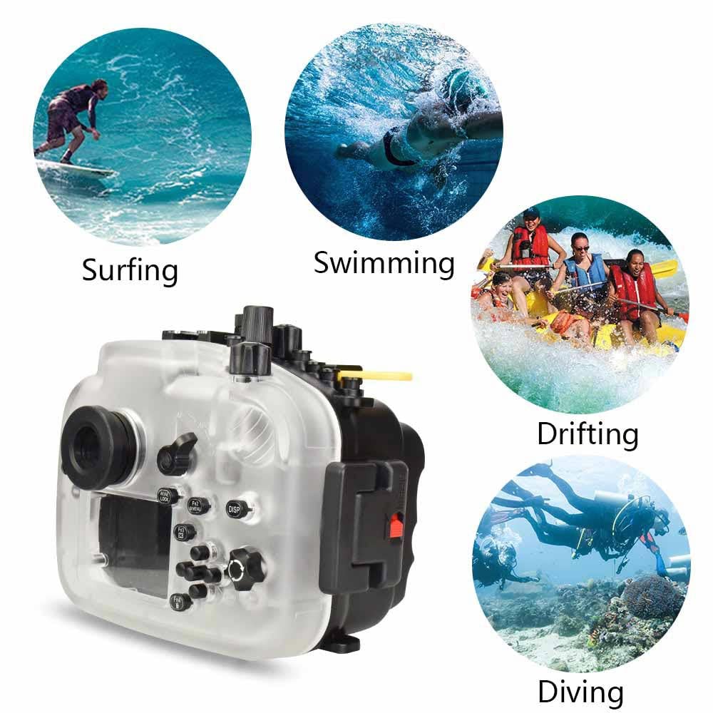 SeaFrogs Underwater Housing for Panasonic Lumix GH5/ GH5 S/ GH5 II 40M/130ft Waterproof Case w/ 67mm Red Filter