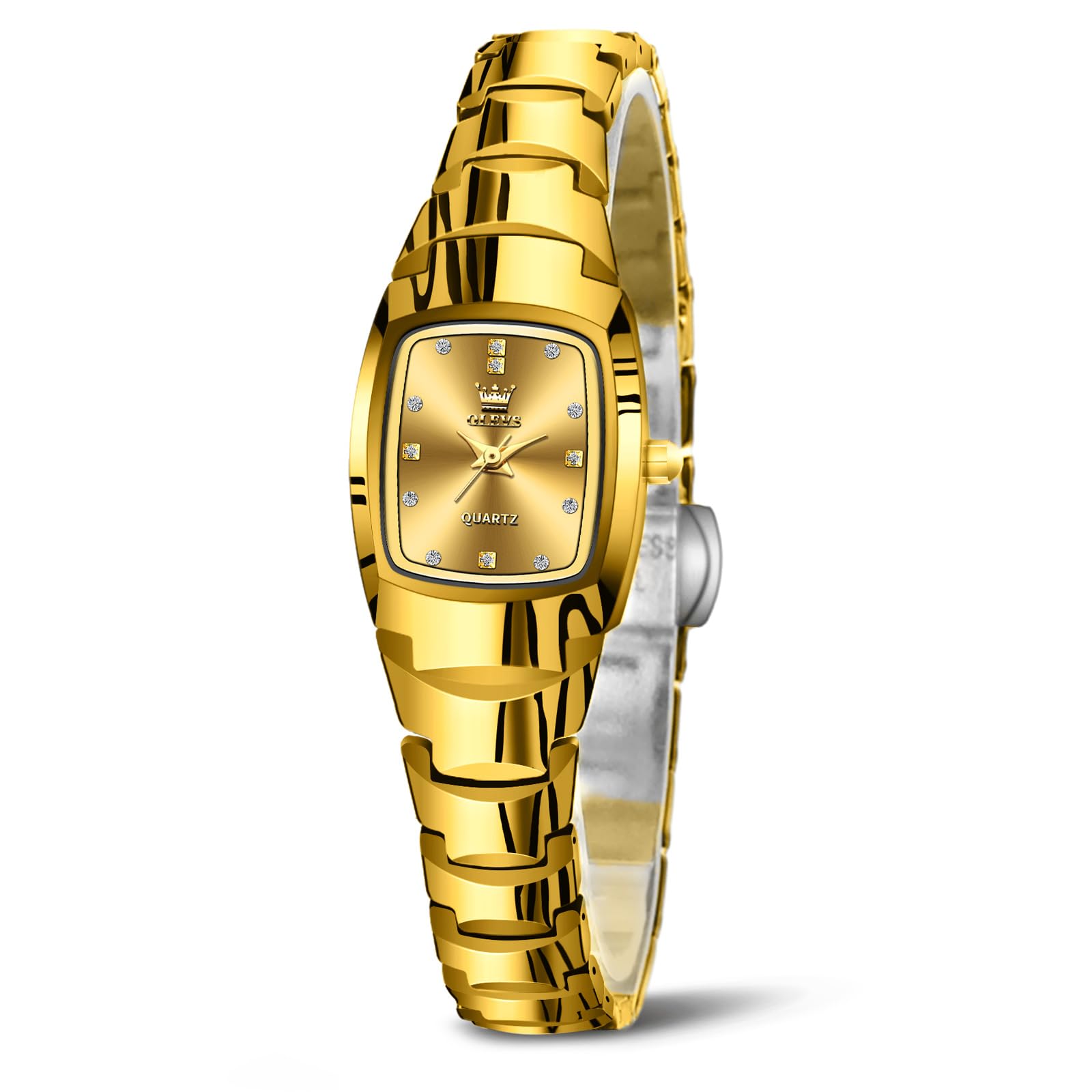 OLEVS Watches for Women Small Square Face Ladies Watches Waterproof Tungsten Steel Dainty Dress Rectangle Female Womens Wrist Watches for Small Wrists Gold/Silver/Black/Rose Gold