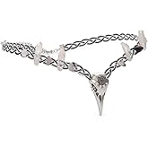 CoTeeZa Viking Silver Raven Witch Crown - Medieval Gothic Raven Skull Braided Headpiece, Fantasy Crown Dark Fairy Circlet for Renaissance Cosplay Renfaire Outfit Halloween Costume