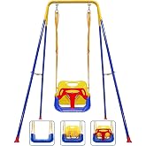 Foldable Toddler Swing Set for Indoor &amp; Outdoor Use | CPC Certified, Baby Swing with 3 Play Modes, Adjustable Height, Easy to Store