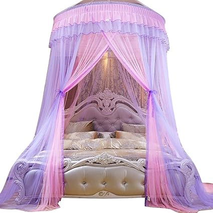Achidistviq Household Dome Princess Bed Curtain Canopy Kids Room Mosquito Net Pink Purple 1 2m 4 Feet Bed Amazon Co Uk Kitchen Home