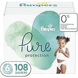 Diapers Size 6, 108 Count - Pampers Pure Protection Disposable Baby Diapers, Hypoallergenic and Unscented Protection (Packagi