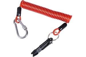 Spring Breakaway Coiled Cable Strap, Trailer Brake Away Cable Emergency Brake Safety Wire Breakaway Kit for Trailer Emergency