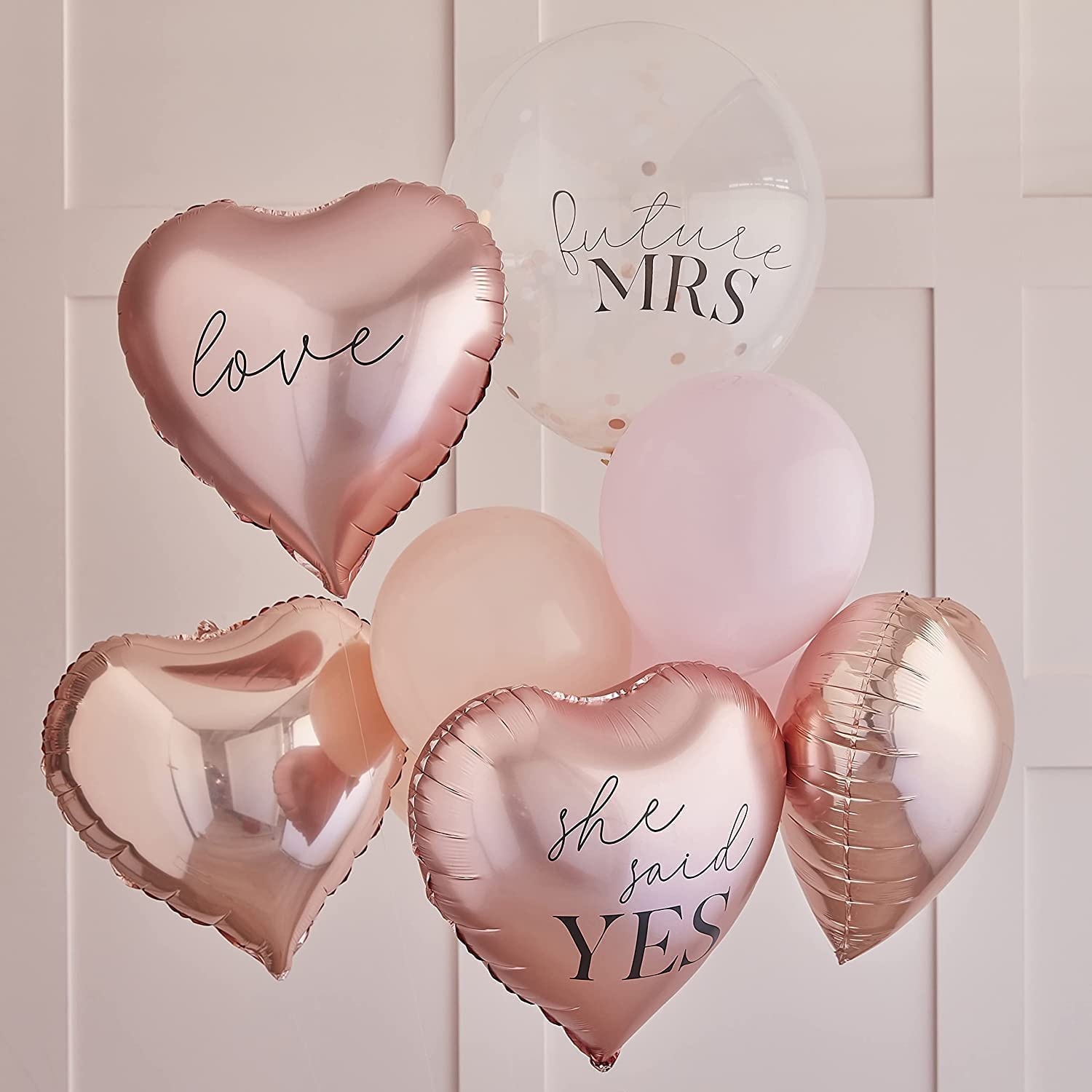 Ginger Ray Hen Party Rose Gold & Pink Balloon Cluster Party Decoration - 9 Pack — image 1