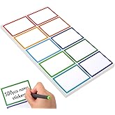 Utron 500Pcs Name Labels, 3.5x2.25 inch Blank Nametags, Sticky Name Tags for Whiteboards Locker Fridge School Office Home 10 Colors