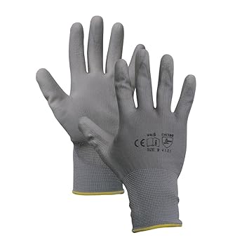 Montagehandschuhe - 12 Paar - Arbeitshandschuhe - Farbe: grau - 11 (XXL)