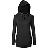 Bulotus Cowl Neck Lightweight Sweatshirts Womens Hoodies Pullover Long Sleeve