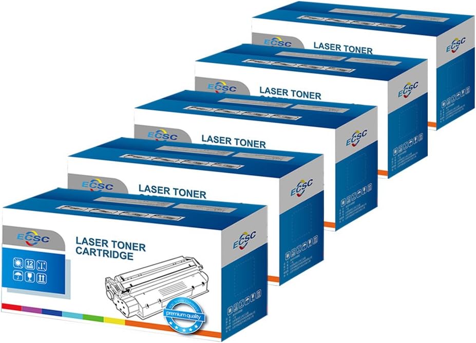 ECSCCompatible Toner Cartridge Replacement for HP Colour LaserJet CM1312 CM1312n CM1312nfi CP1215 CP1217 CP1510 CP1514n CP1515n CP1518ni CB540A/1A/2A/3A (BK/C/Y/M, 5-Pack)