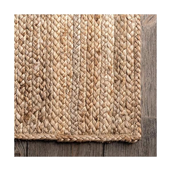 nuLOOM Rigo Hand Woven Farmhouse Jute Area Rug, 5' x 8', Natural The