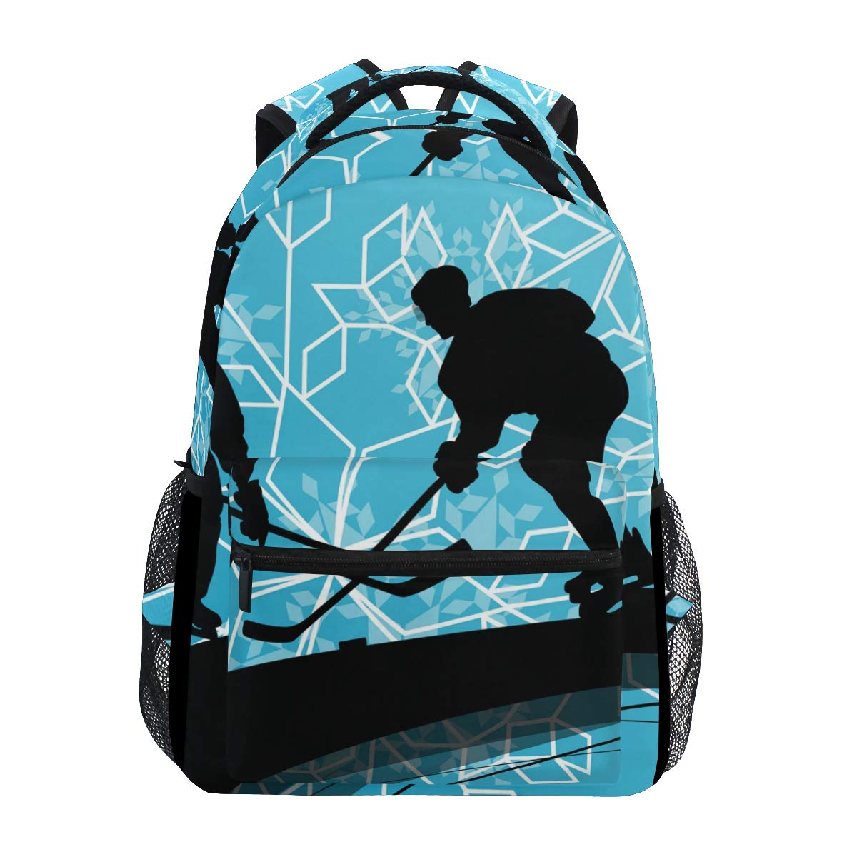Ice Hockey Players Sport School Backpack for Boys Girls Kids Travel Bag Bookbag