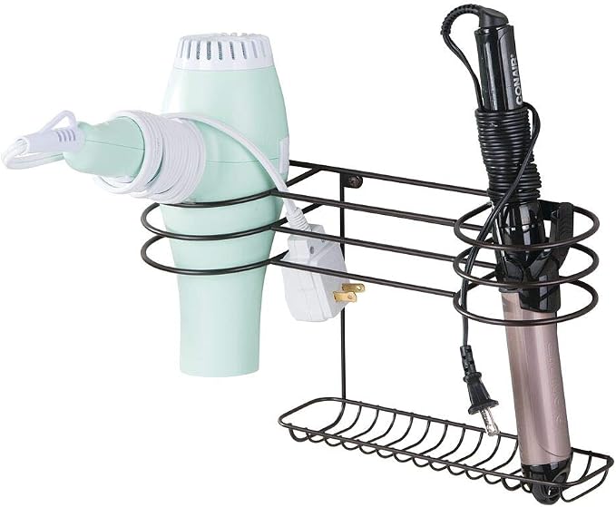 Cris Nails® Soporte De Secador De Pelo – Estante Organizador De Pared Para Peluquería (Blanco Grande)