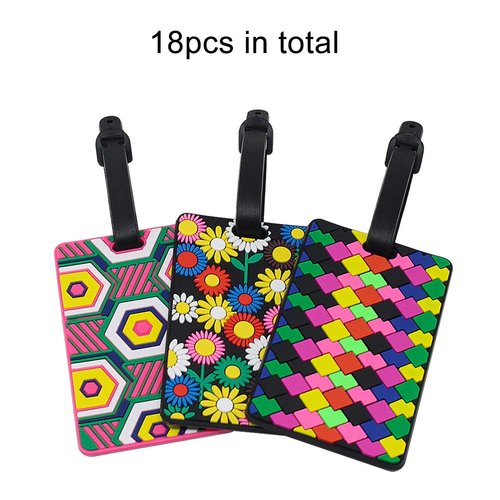 Miayon 18pcs Luggage Tags Suitcase Labels ID Tags Business ID Card Holder