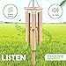 Remiawy Wind Chimes Outdoor, Bamboo Wind Chime with Natural Relaxing Soothing Sound, 6 Hand-Carved Bamboo Tubes and a Hook（32” Overall Length）