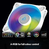 ARCTIC P12 PWM PST A-RGB 120mm Fan White 0-2000 RPM 3-Pin ARGB view 2