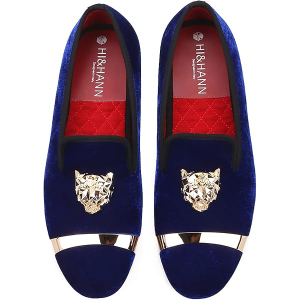 Hi&hann loafers men v ...lippers-12-Royal blue Amazon.com | HI&HANN Men Canvas Loafers with Anchor  main image 3