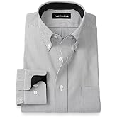 Paul Fredrick Men's Classic Fit Non-Iron Cotton Stripe Dress Shirt
