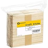 200 Pcs Natural Wooden Food Grade Craft Sticks - Ice Cream Stick - Popsicle - 4.5 inch Length - Suit Crafting, Stirring, Padd