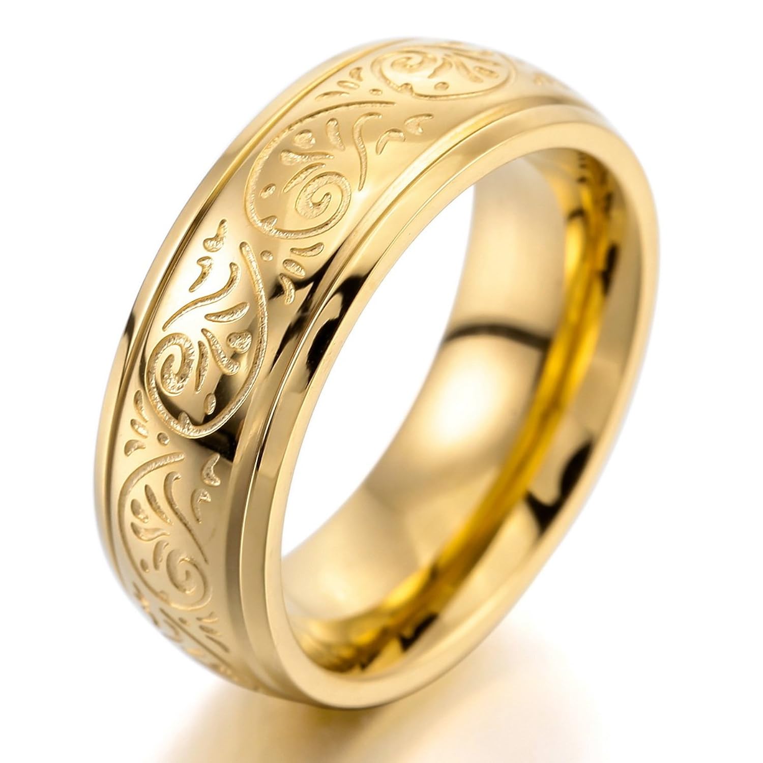 MunkiMix mm Acero Inoxidable Anillo Ring Banda Venda Oro Dorado Tono Grabado