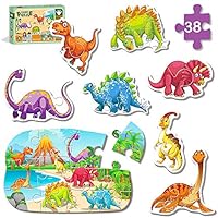 Dinosaur Puzzle for Kids Age 2-4 Year Olds, Preschool Educational Puzzle for Toddler Age 2 3 4, Birthday for Boys and Girls