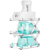 SDSNTE Countertop Caddy&ndash;3-Tier Collapsible Storage Organizer Compatible with Navage Nasal Irrigation System, Nasal Care Accessories Organizer(Caddy Only)